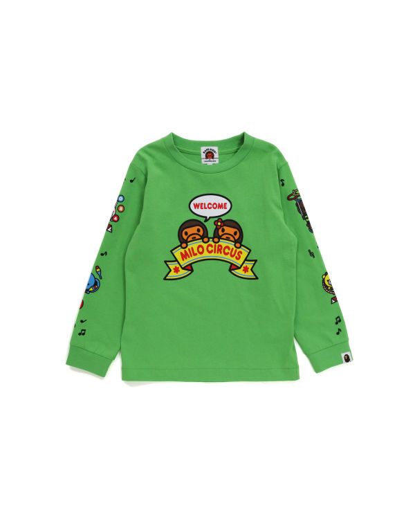 T Shirts Bape Milo Circus L/S Vert Enfant | KIO-79489681