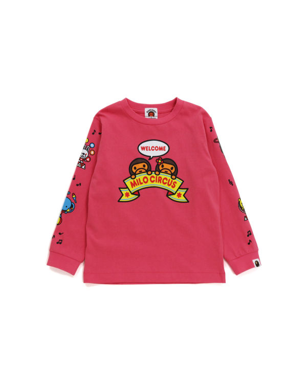 T Shirts Bape Milo Circus L/S Rose Enfant | UOG-77737418