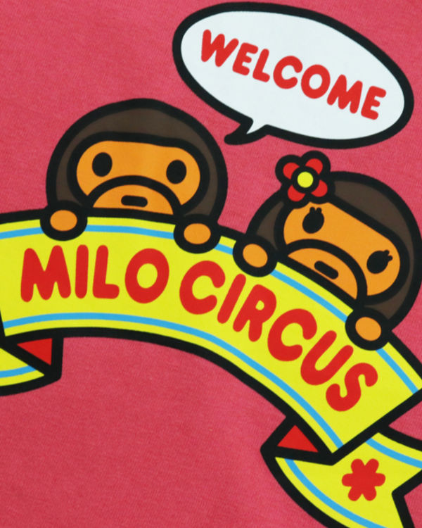 T Shirts Bape Milo Circus L/S Rose Enfant | UOG-77737418