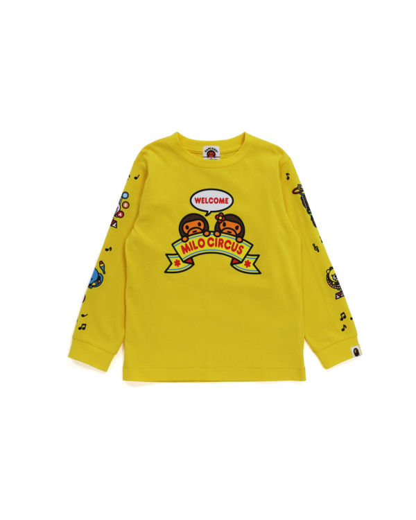 T Shirts Bape Milo Circus L/S Jaune Enfant | UDR-86906426