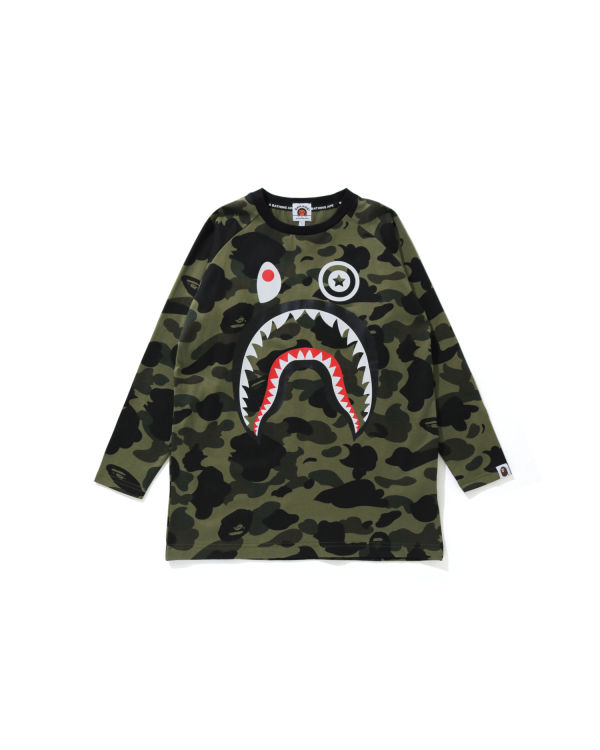 T Shirts Bape 1st Camo Shark 3/4 Sleeve Vert Enfant | DLP-03905205