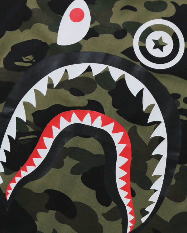 T Shirts Bape 1st Camo Shark 3/4 Sleeve Vert Enfant | DLP-03905205