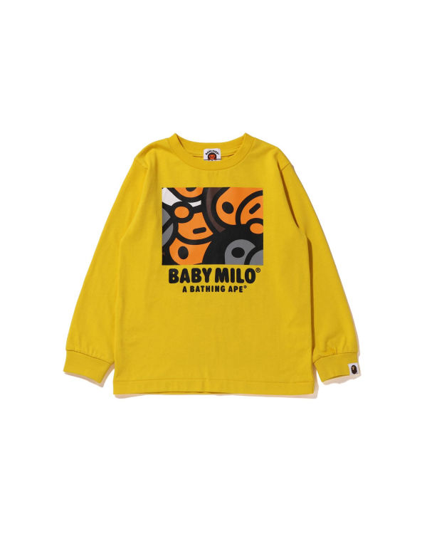 T Shirts Bape All Milo Mix L/S Jaune Enfant | VIT-08792940