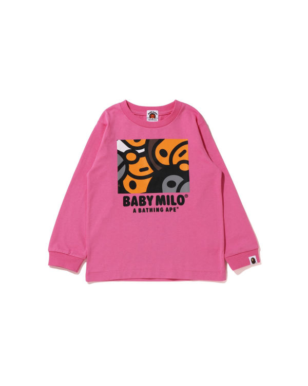 T Shirts Bape All Milo Mix L/S Rose Enfant | YBU-44786372