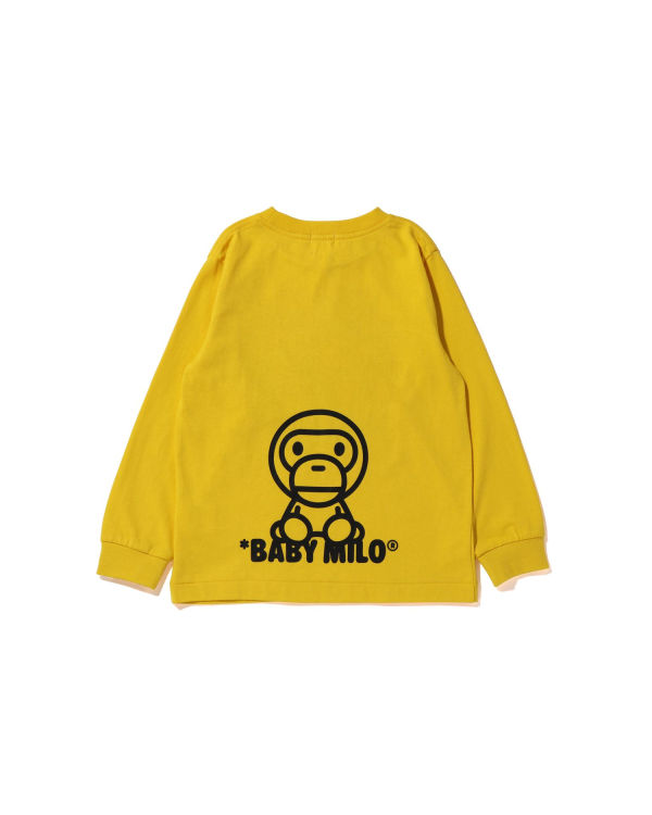 T Shirts Bape All Milo Mix L/S Jaune Enfant | VIT-08792940