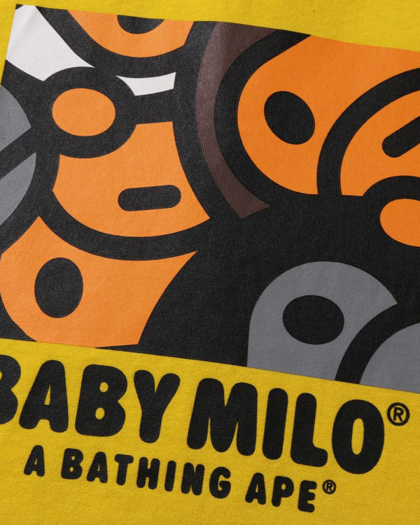 T Shirts Bape All Milo Mix L/S Jaune Enfant | VIT-08792940