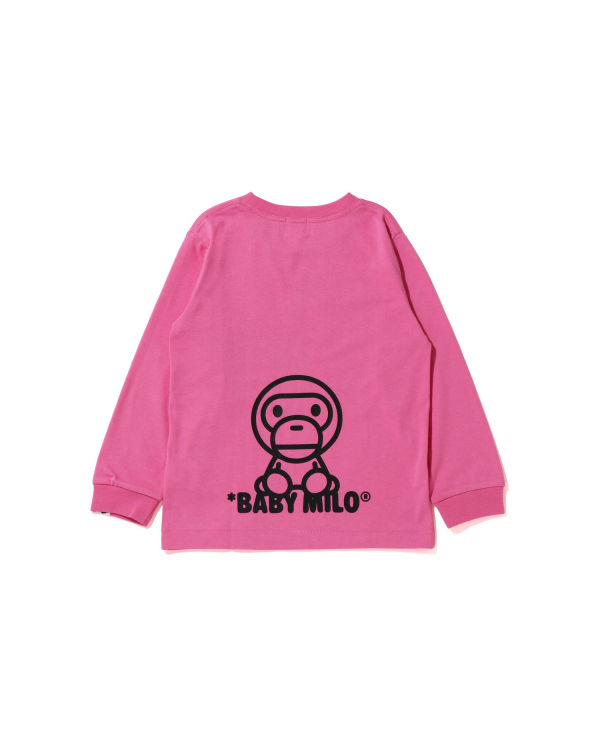 T Shirts Bape All Milo Mix L/S Rose Enfant | YBU-44786372