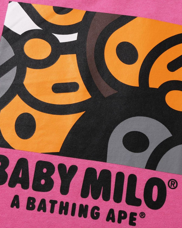 T Shirts Bape All Milo Mix L/S Rose Enfant | YBU-44786372