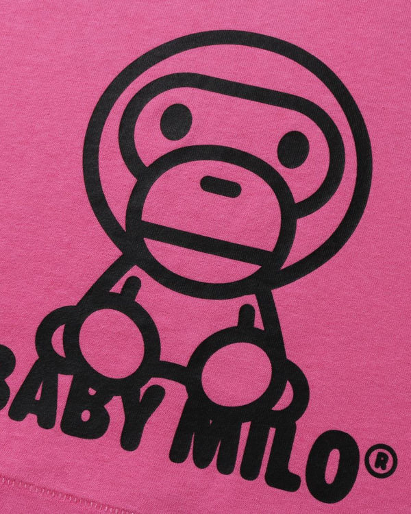 T Shirts Bape All Milo Mix L/S Rose Enfant | YBU-44786372