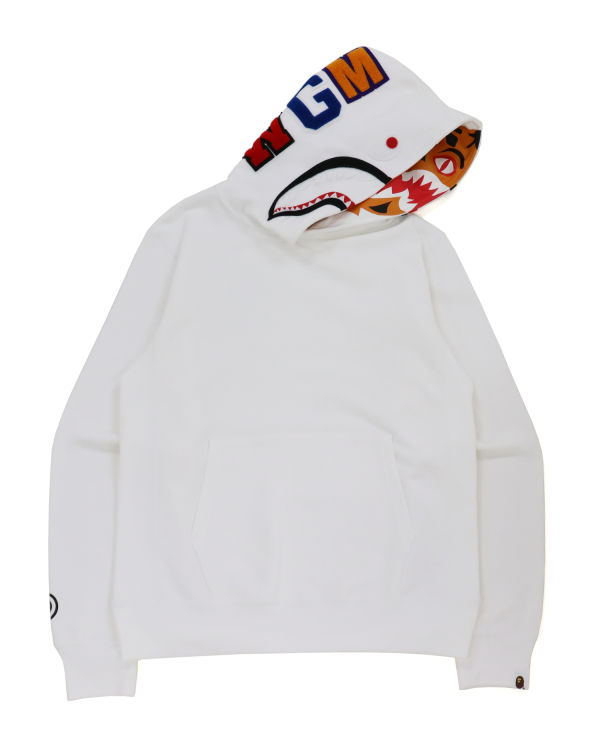 Sweat à Capuche Bape Shark Inside Tiger Pullover Blanche Homme | FGX-44143225