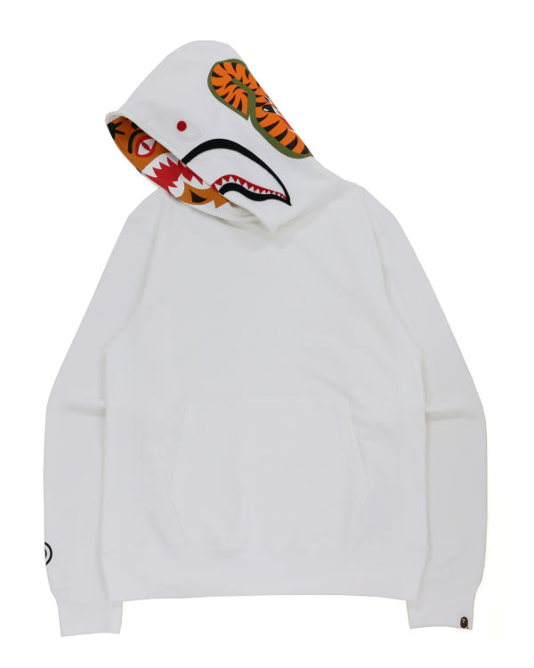 Sweat à Capuche Bape Shark Inside Tiger Pullover Blanche Homme | FGX-44143225