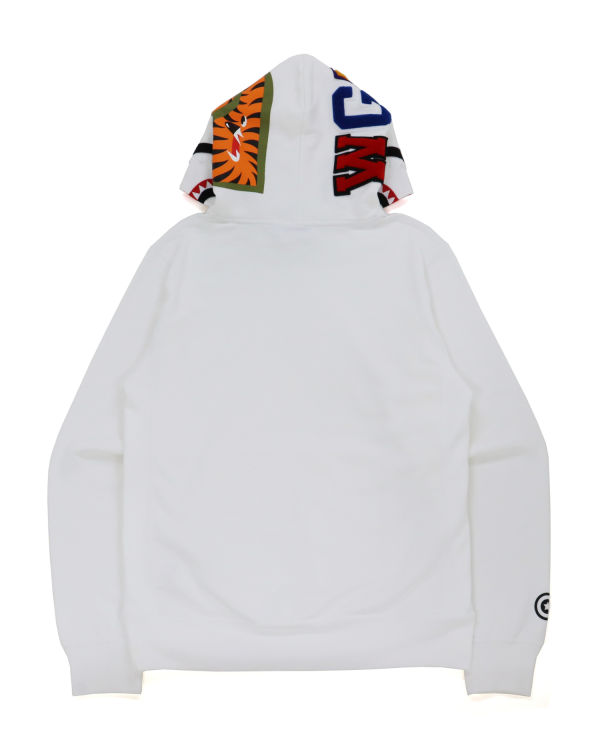 Sweat à Capuche Bape Shark Inside Tiger Pullover Blanche Homme | FGX-44143225