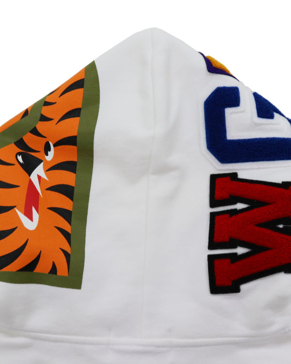 Sweat à Capuche Bape Shark Inside Tiger Pullover Blanche Homme | FGX-44143225