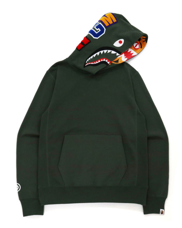 Sweat à Capuche Bape Shark Inside Tiger Pullover Vert Foncé Homme | FXK-63955729