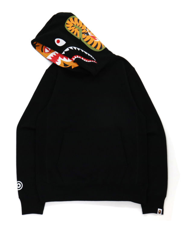 Sweat à Capuche Bape Shark Inside Tiger Pullover Noir Homme | OFF-09298978