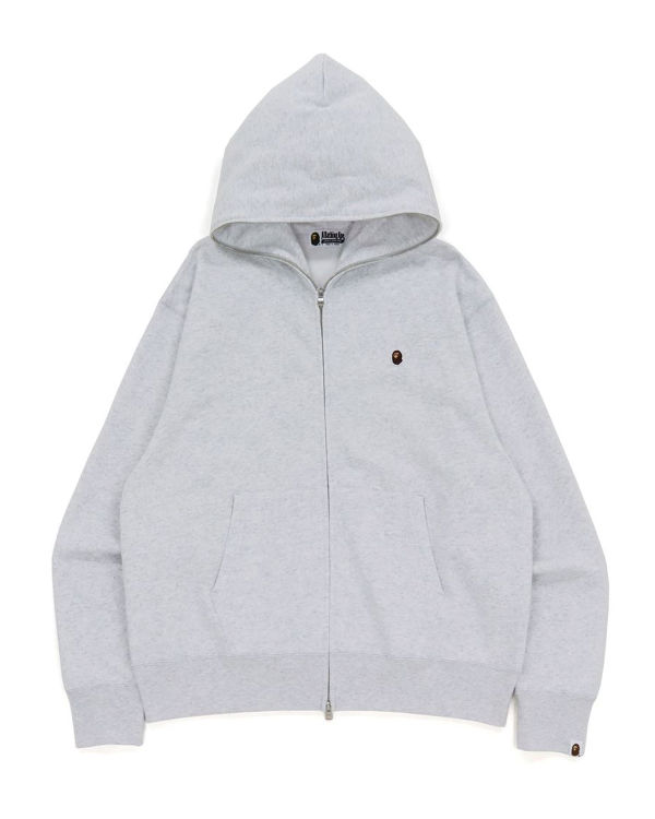 Sweat à Capuche Bape Ape Head One Point Relaxed hooded Grise Clair Homme | UOA-48978547