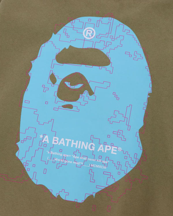 Sweats Bape Big Ape Head Digital Mosaic Grise Marron Homme | WZP-81002293