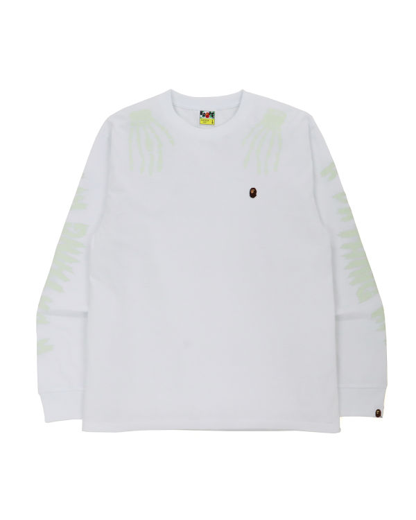 Sweats Bape Halloween Skull Glow In The Dark Long Sleeve Blanche Homme | MIY-63849282