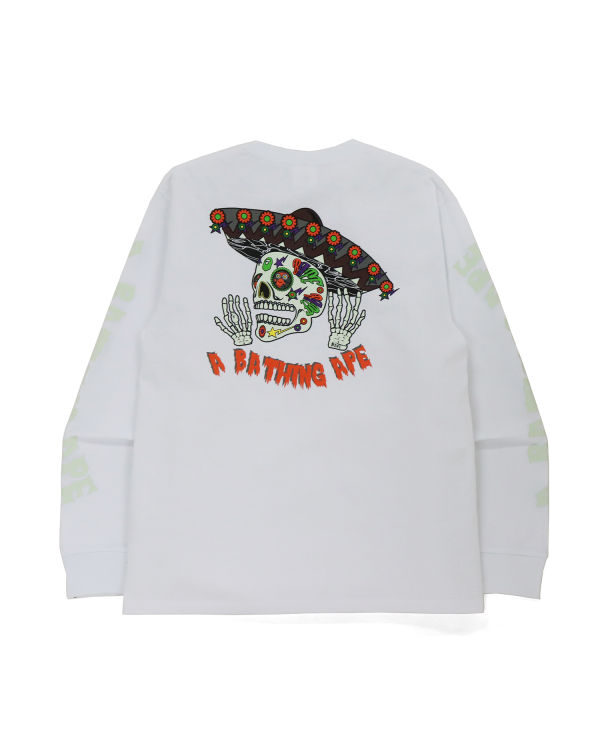 Sweats Bape Halloween Skull Glow In The Dark Long Sleeve Blanche Homme | MIY-63849282