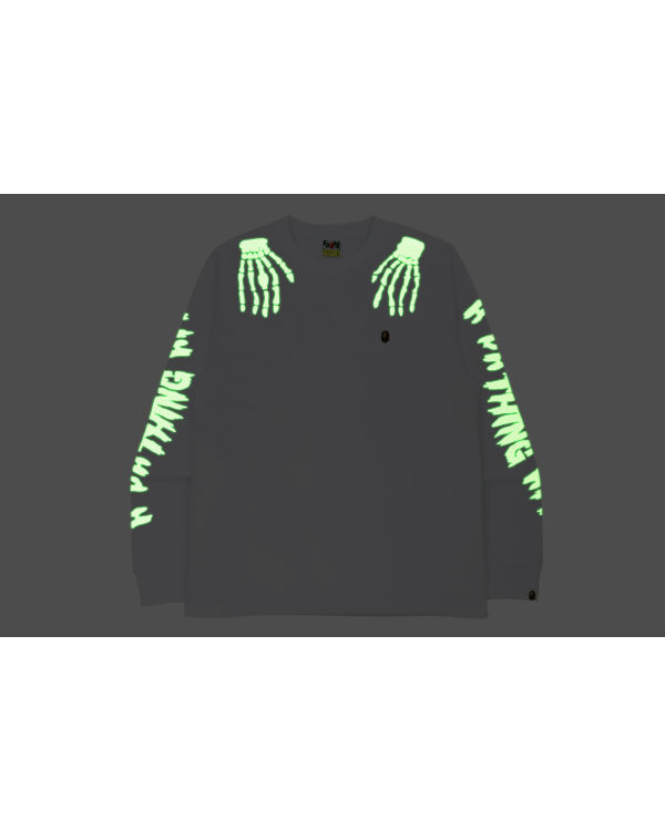 Sweats Bape Halloween Skull Glow In The Dark Long Sleeve Blanche Homme | MIY-63849282