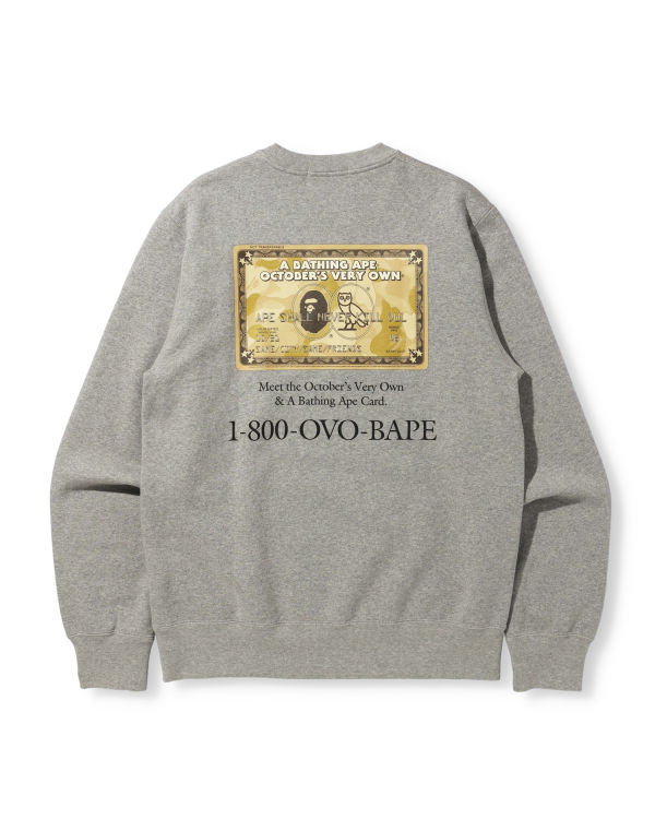 Sweats Bape X OVO Card Crew Neck Grise Homme | HQI-88235092