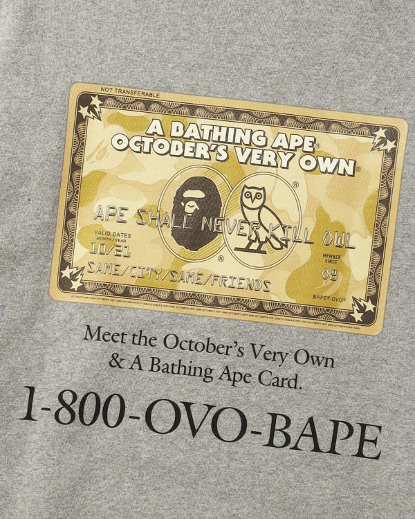 Sweats Bape X OVO Card Crew Neck Grise Homme | HQI-88235092