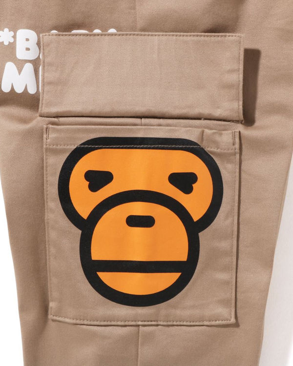 Pantalon Bape Milo Side Pocket Face Beige Enfant | FSV-16681873