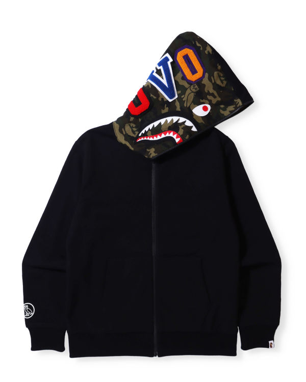 Sweat à Capuche Bape X OVO Woodland Camo Shark Reversible Full Zip Noir Homme | JEF-66019443