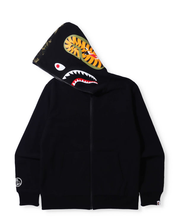 Sweat à Capuche Bape X OVO Woodland Camo Shark Reversible Full Zip Noir Homme | JEF-66019443