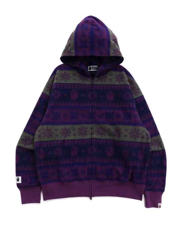 Sweat à Capuche Bape Snow Pattern Relaxed Fit Full Zip Violette Homme | XRH-13602331