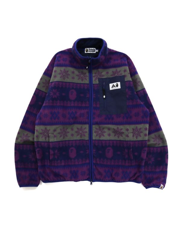 Sweats Bape Snow Pattern Relaxed Fit Zip Fleece Violette Homme | BBD-73975706