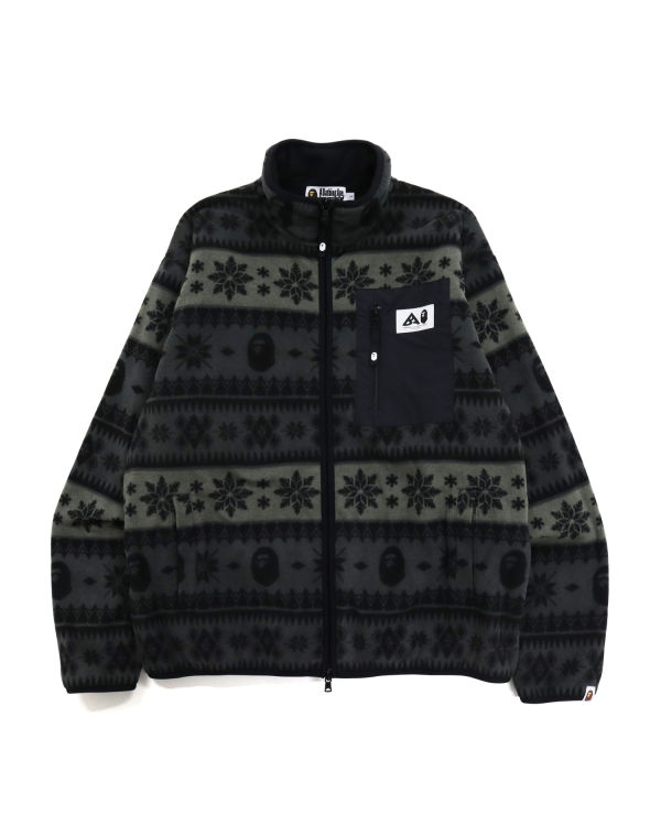 Sweats Bape Snow Pattern Relaxed Fit Zip Fleece Noir Homme | ULF-54218198