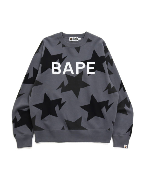 Sweats Bape STA Pattern Relaxed Fit Crewneck Noir Homme | PKK-07238947