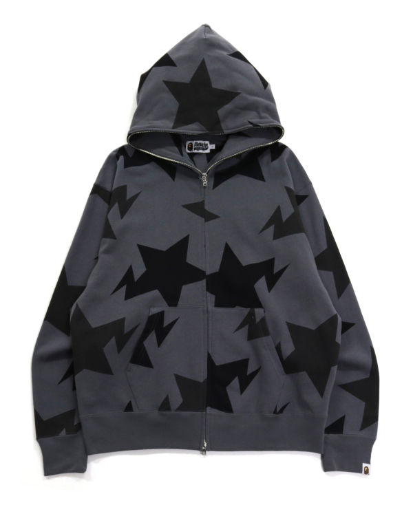 Sweat à Capuche Bape STA Pattern Relaxed Fit Full Zip Noir Homme | ACA-51074703