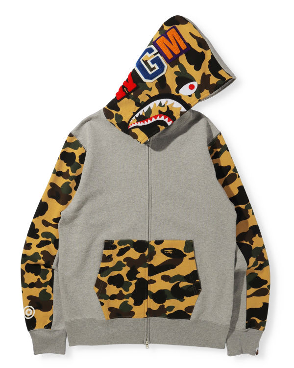 Sweat à Capuche Bape 1st Camo Shark Full Zip Grise Homme | FJE-72705321