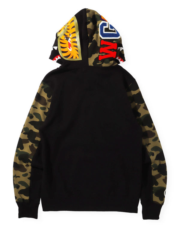 Sweat à Capuche Bape 1st Camo Shark Full Zip Noir Homme | WUV-02550164