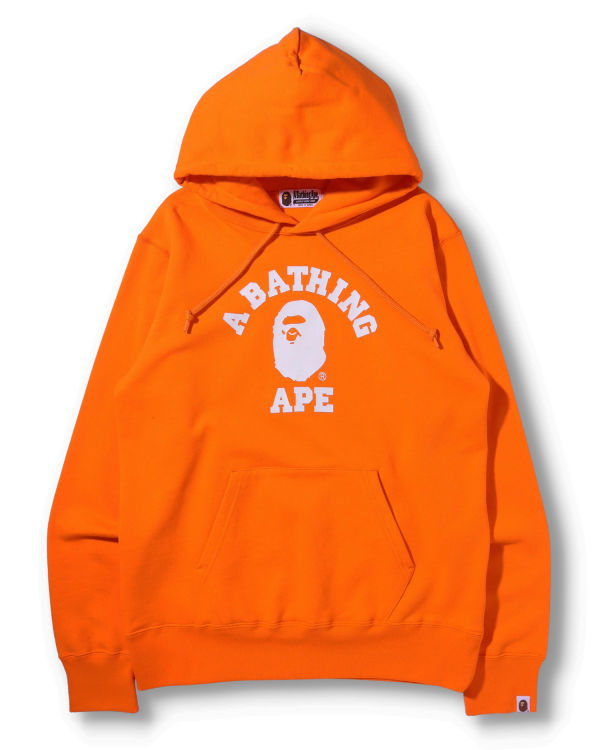 Sweat à Capuche Bape College Pullover Orange Homme | ZGE-25729016