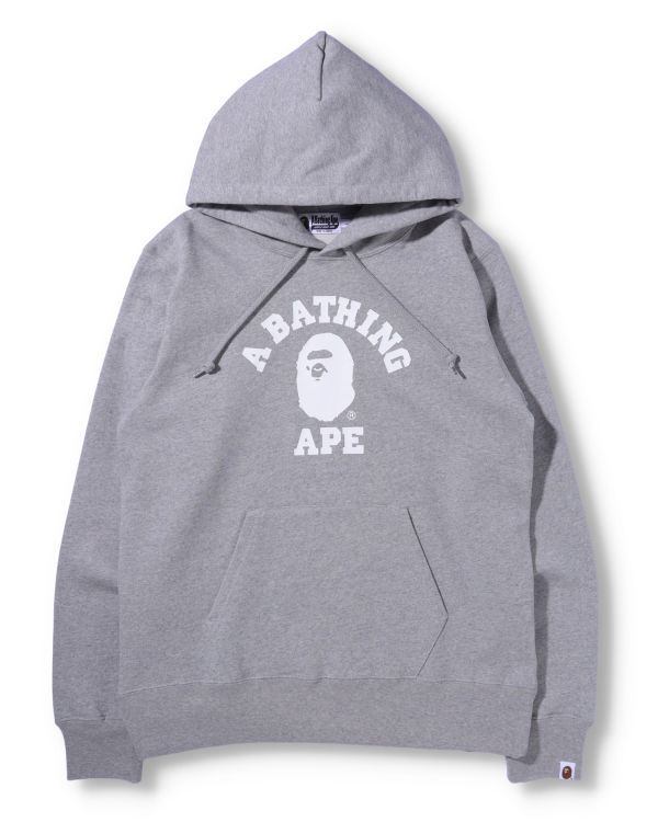 Sweat à Capuche Bape College Pullover Grise Homme | OJX-11165625