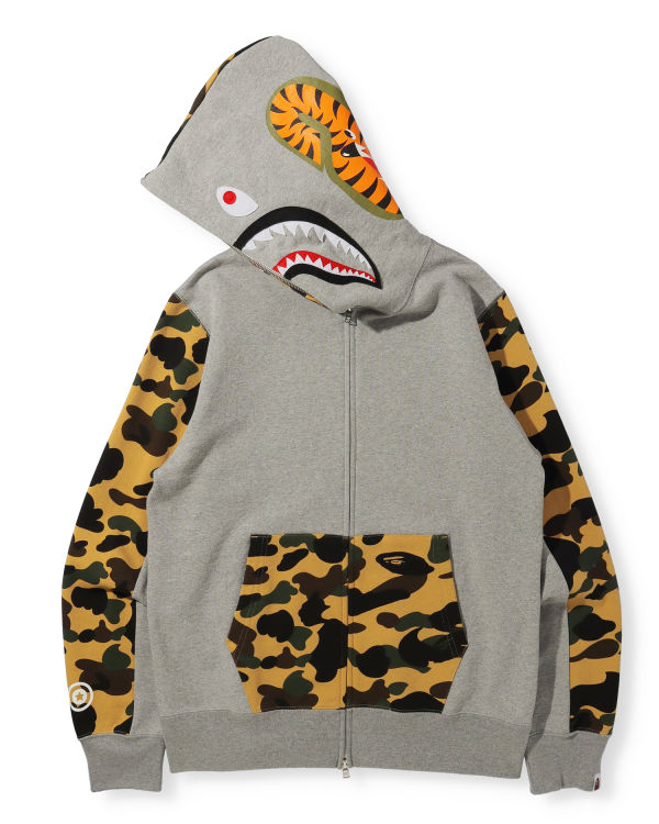 Sweat à Capuche Bape 1st Camo Shark Full Zip Grise Homme | FJE-72705321