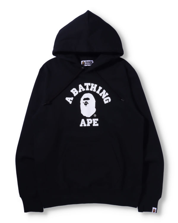 Sweat à Capuche Bape College Pullover Noir Homme | AUL-16001416