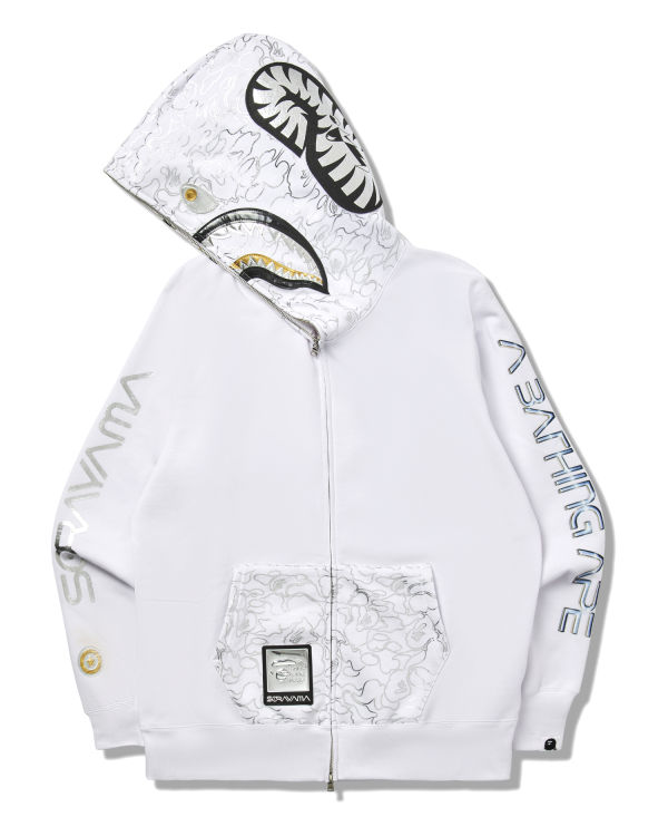 Sweat à Capuche Bape X Hajime Sorayama Shark Full Zip Blanche Homme | SZU-19598143