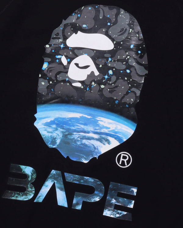 Sweats Bape Space Camo Ape Head Loose Fit Crewneck Noir Homme | UUS-05398701