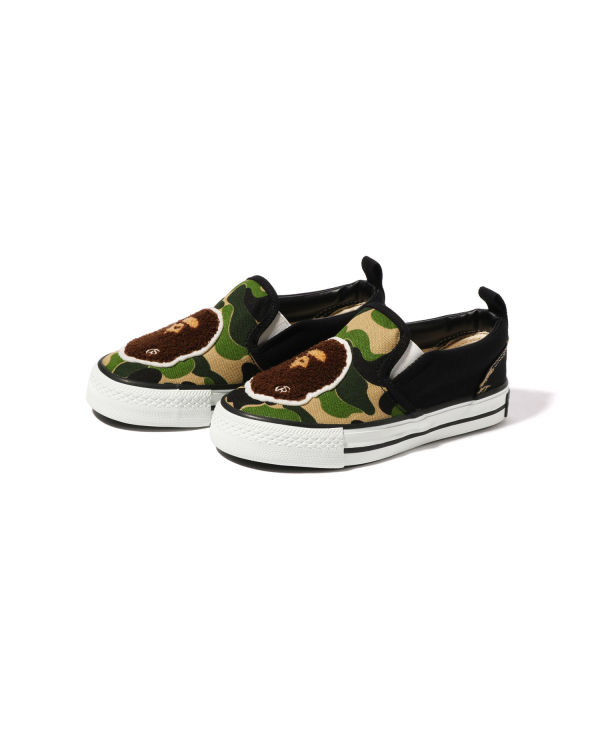 Mocassin Bape ABC Camo Ape Head Patch Vert Enfant | FHX-18986693