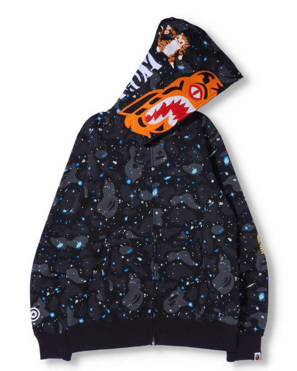 Sweat à Capuche Bape Space Camo Tiger Full Zip Noir Homme | HKX-57333481