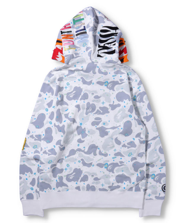 Sweat à Capuche Bape Space Camo Tiger Full Zip Blanche Homme | SVI-07135422