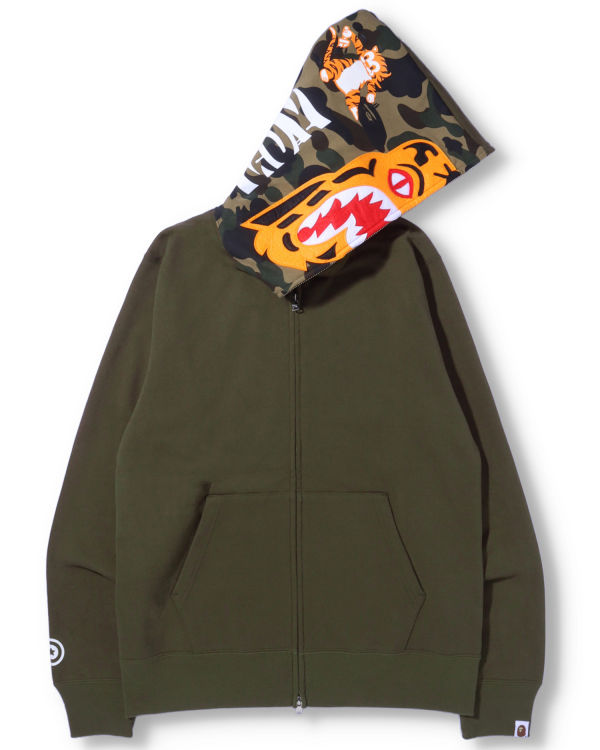 Sweat à Capuche Bape Tiger Full Zip Vert Homme | WNR-34350713