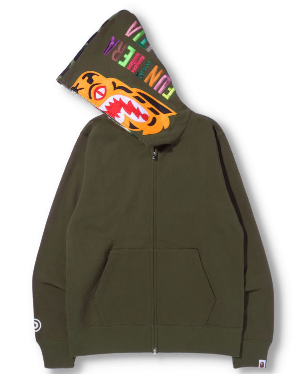 Sweat à Capuche Bape Tiger Full Zip Vert Homme | WNR-34350713