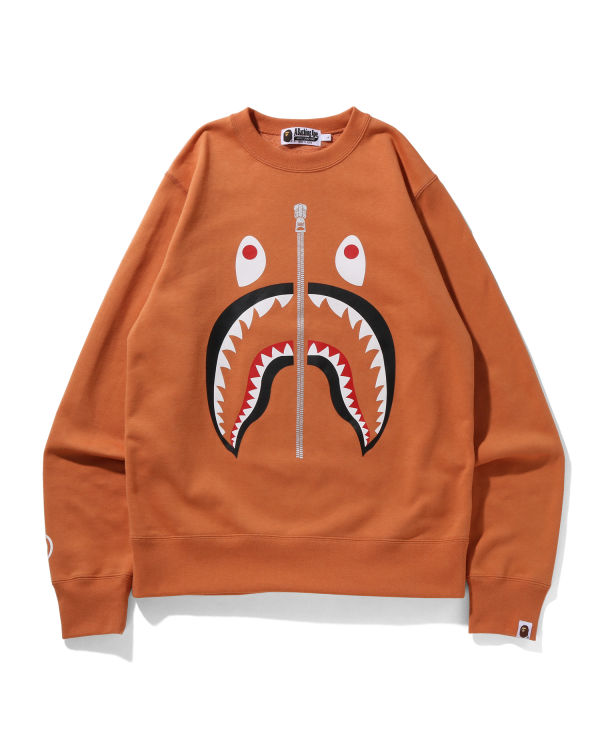 Sweats Bape Shark Crewneck Orange Homme | IJV-46236719