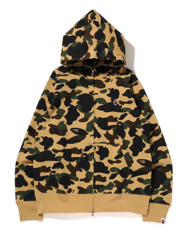 Sweat à Capuche Bape 1st Camo One Point Full Zip Jaune Homme | QYU-30939231