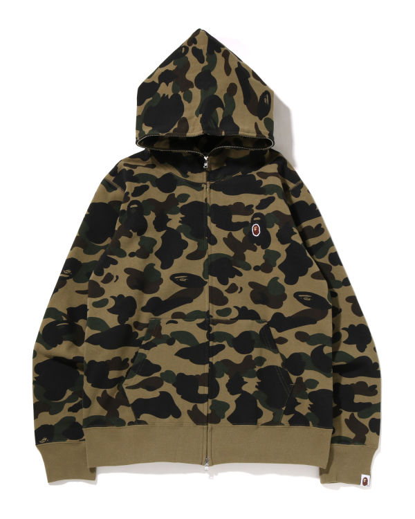 Sweat à Capuche Bape 1st Camo One Point Full Zip Vert Homme | VSK-34923952